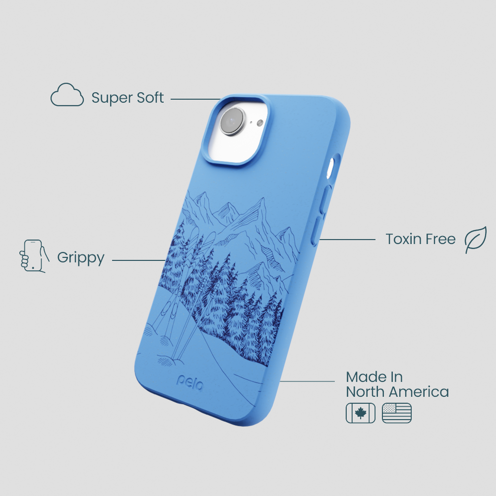 Electric Blue Backcountry Ski iPhone 16e/17e Case
