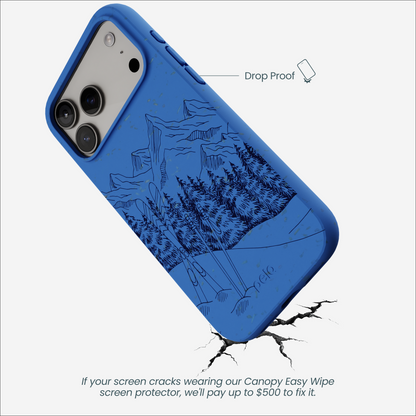 Electric Blue Backcountry Ski iPhone 17 Pro Max Case