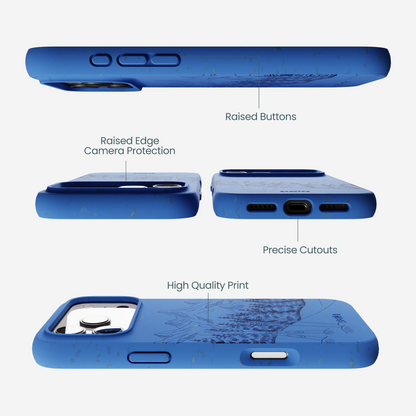 Electric Blue Backcountry Ski iPhone 17 Pro Max Case