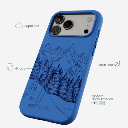 Electric Blue Backcountry Ski iPhone 17 Pro Max Case