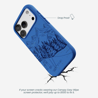 Electric Blue Backcountry Ski iPhone 17 Pro Case