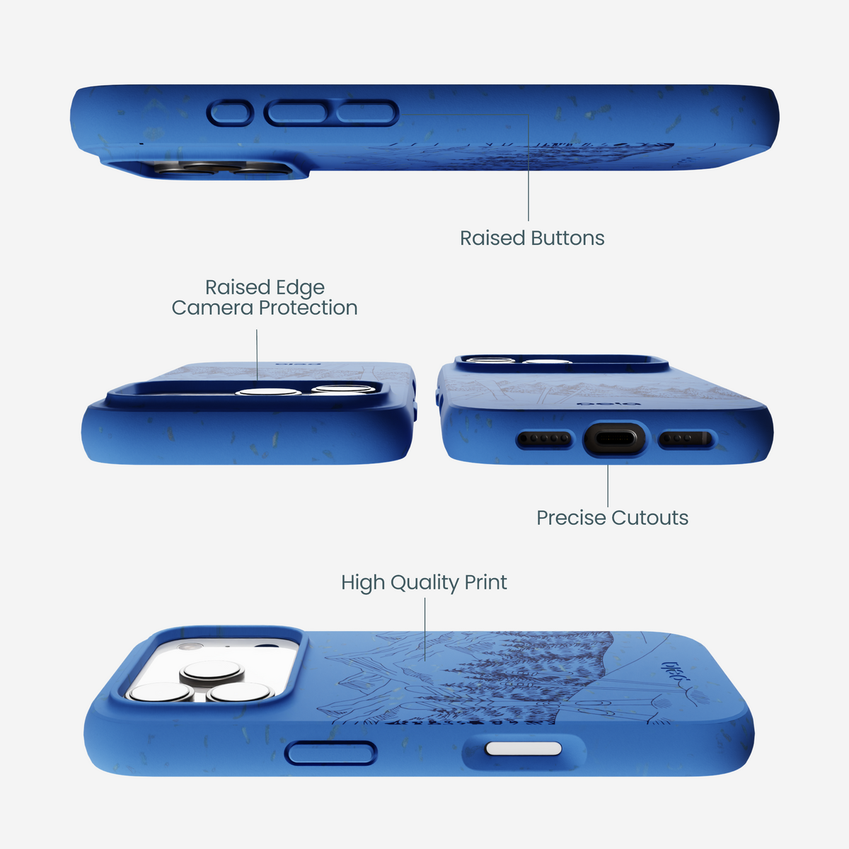 Electric Blue Backcountry Ski iPhone 17 Pro Case