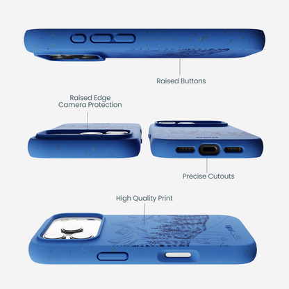 Electric Blue Backcountry Ski iPhone 17 Pro Case