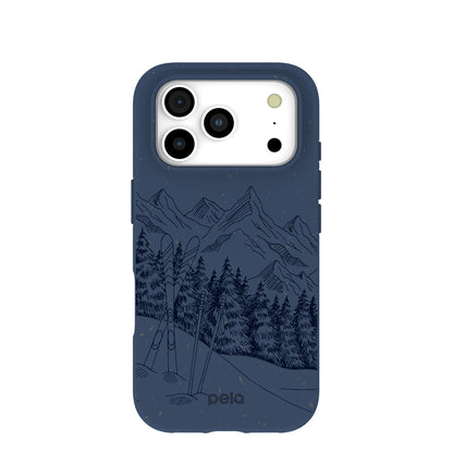 Navy Blue Backcountry Ski iPhone 17 Pro Case