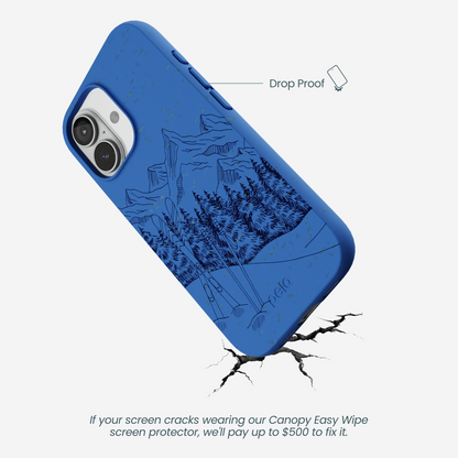 Electric Blue Backcountry Ski iPhone 17 Case