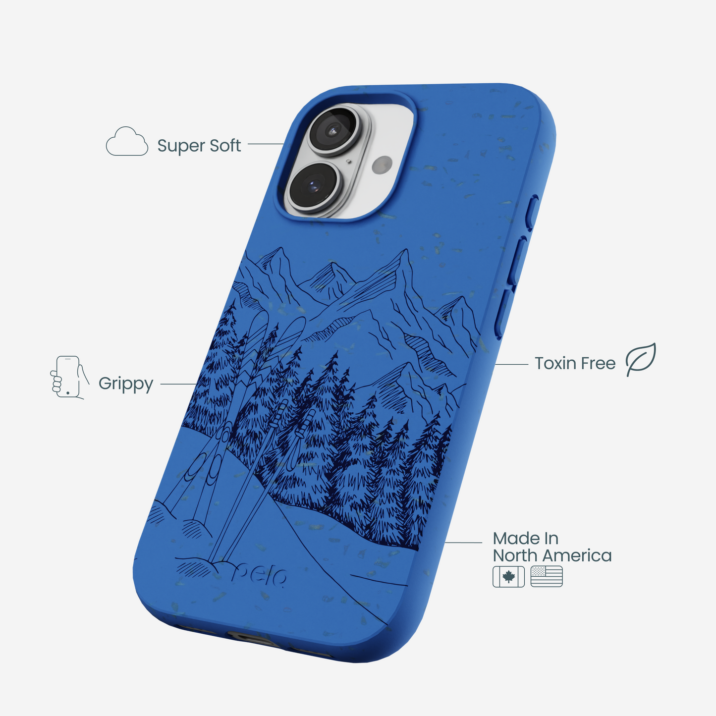 Electric Blue Backcountry Ski iPhone 17 Case