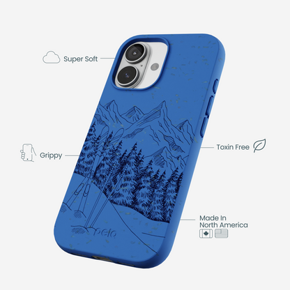 Electric Blue Backcountry Ski iPhone 17 Case