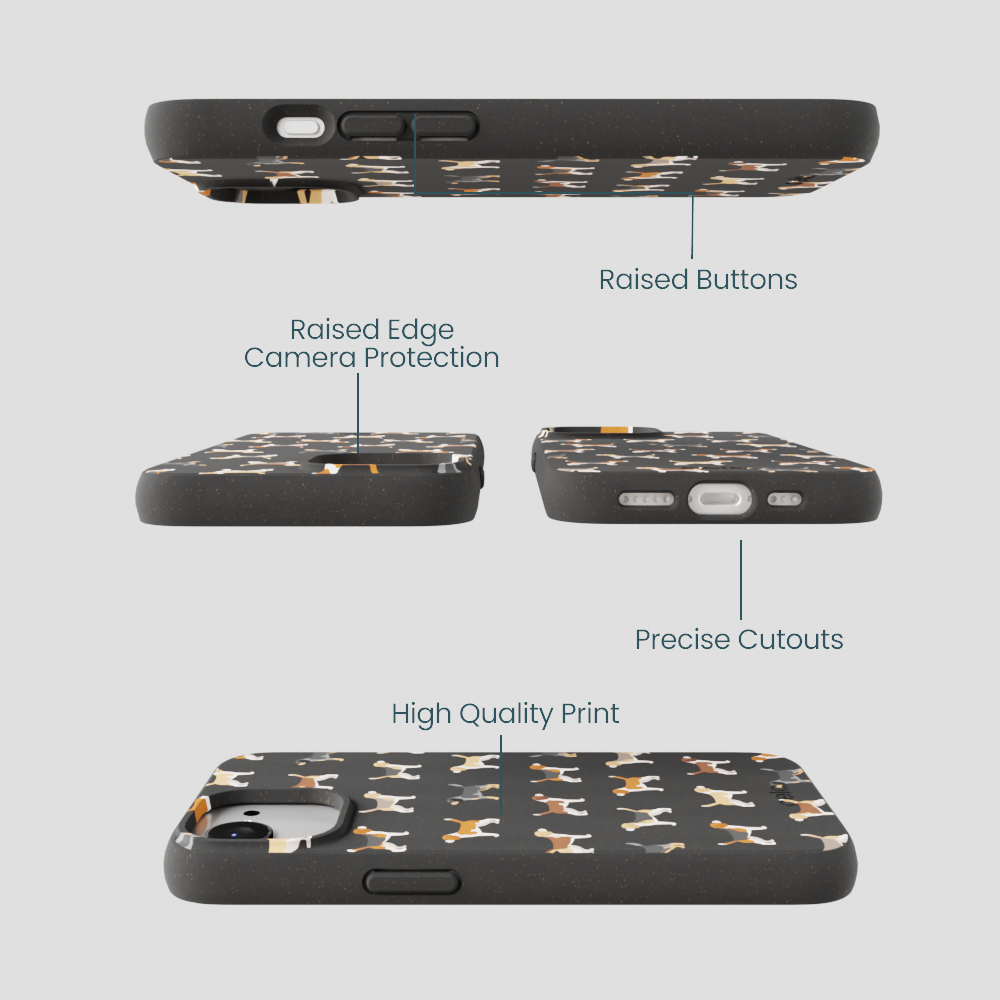 Black Beagle Buds iPhone 16e/17e Case