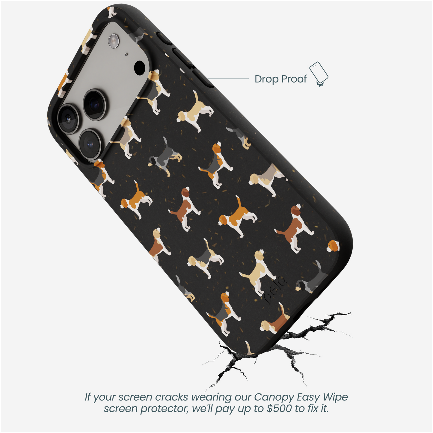 Black Beagle Buds iPhone 17 Pro Max Case
