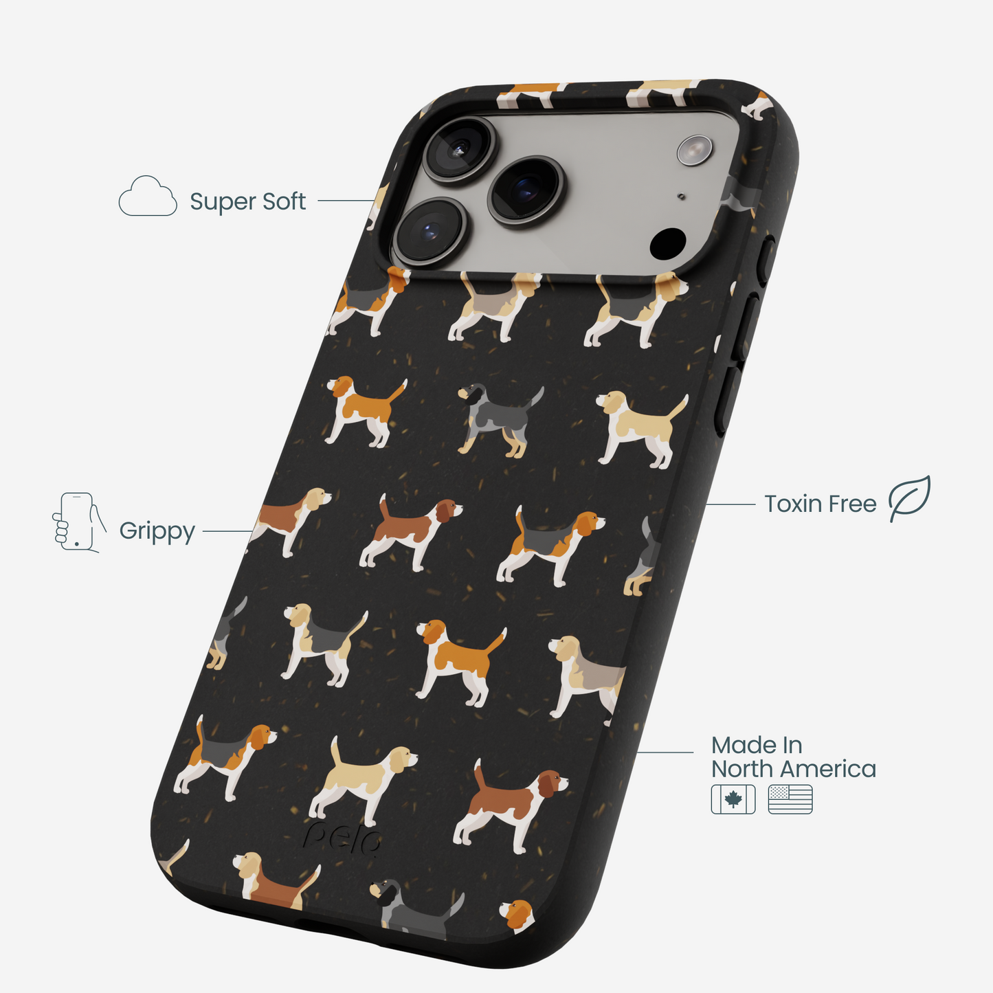 Black Beagle Buds iPhone 17 Pro Max Case