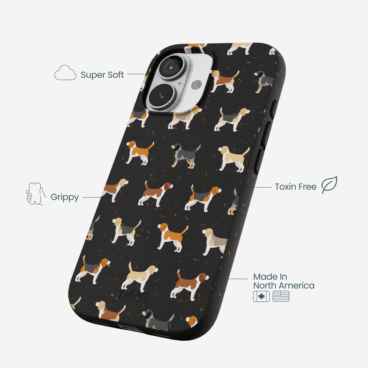 Black Beagle Buds iPhone 17 Case