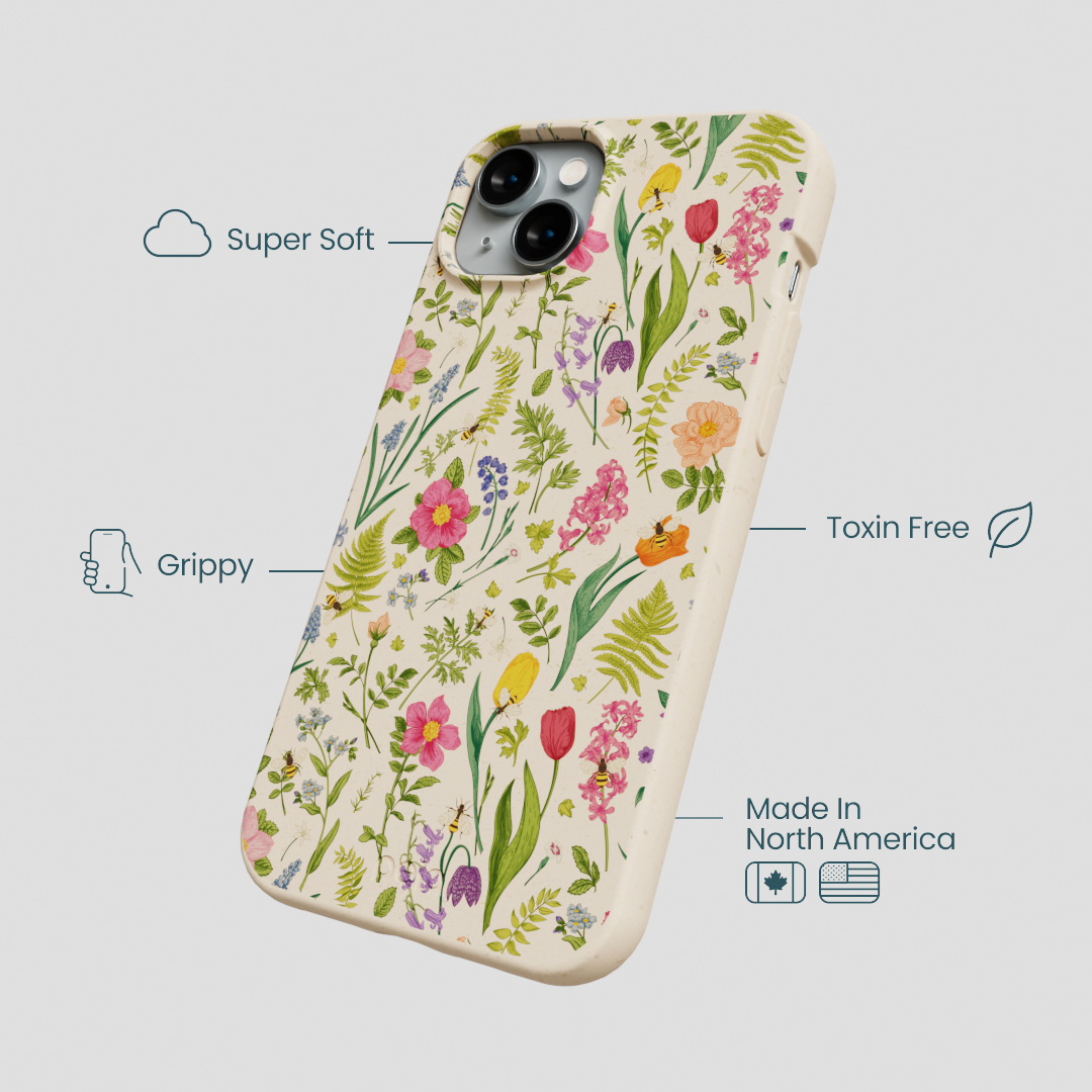 Seashell Bee Meadow iPhone 14 Plus Case