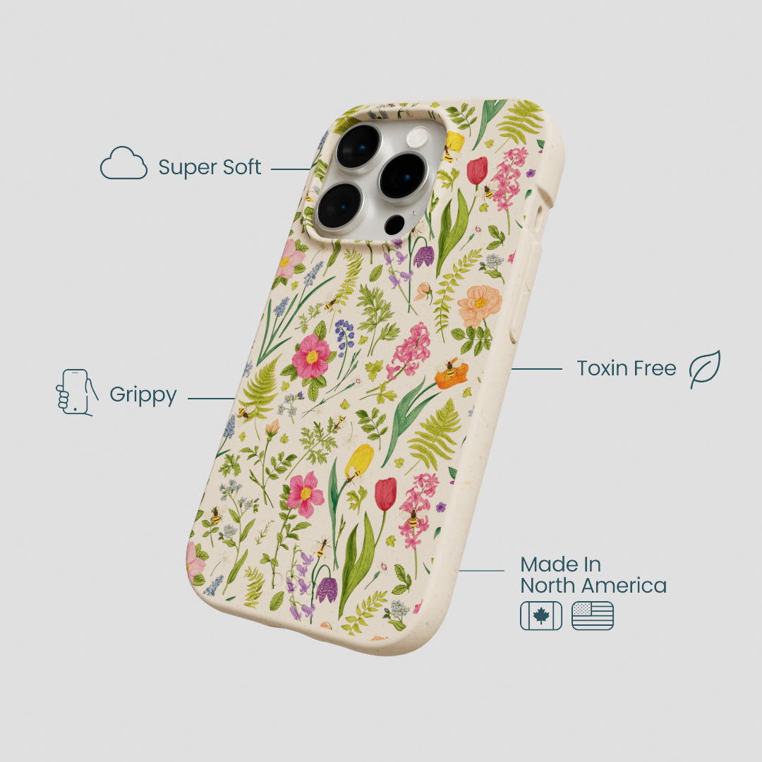 Seashell Bee Meadow iPhone 14 Pro Case