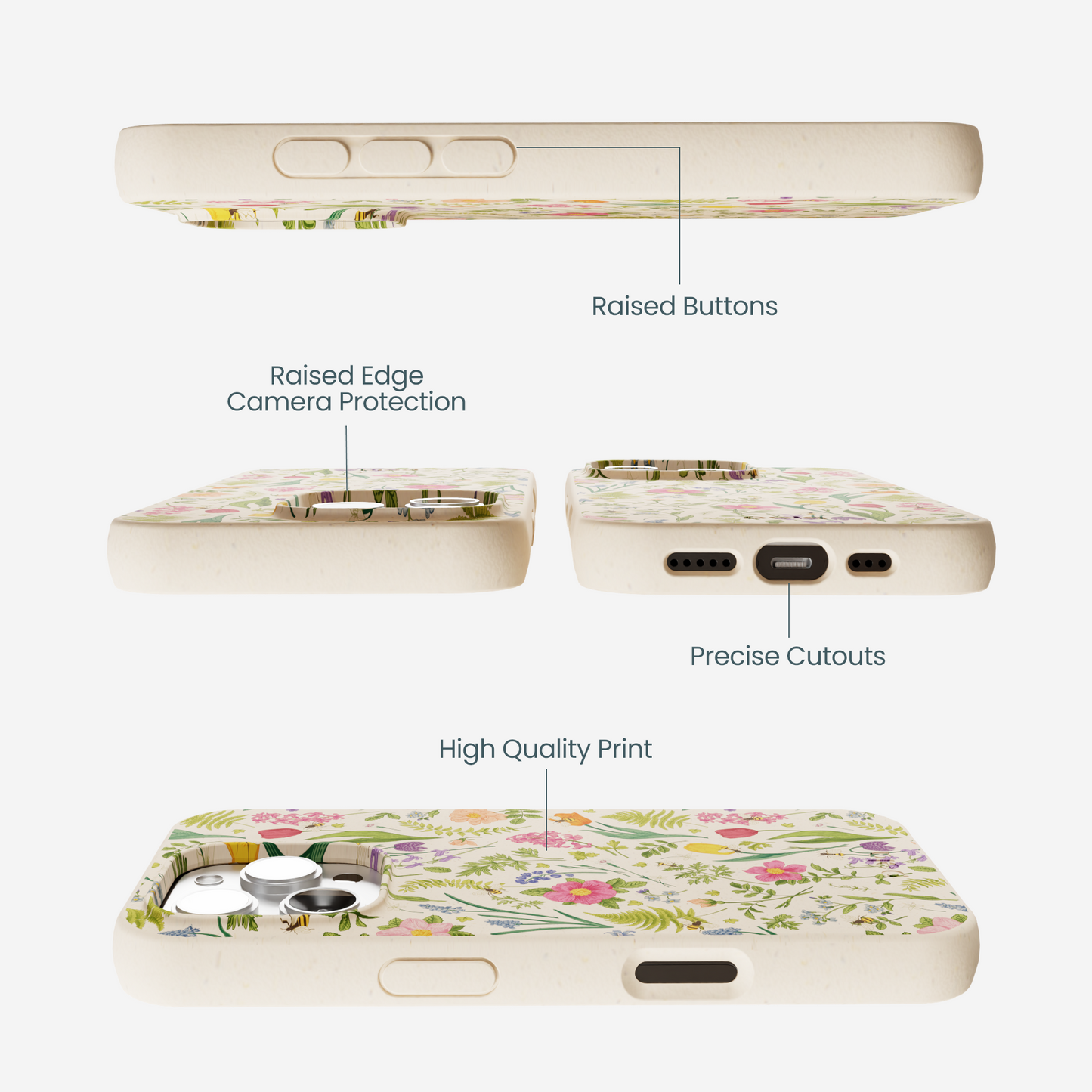 Seashell Bee Meadow iPhone 16 Pro Max Case