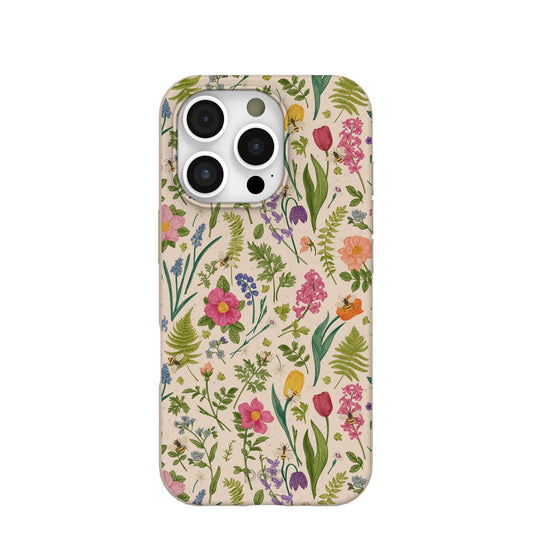Seashell Bee Meadow iPhone 16 Pro Case