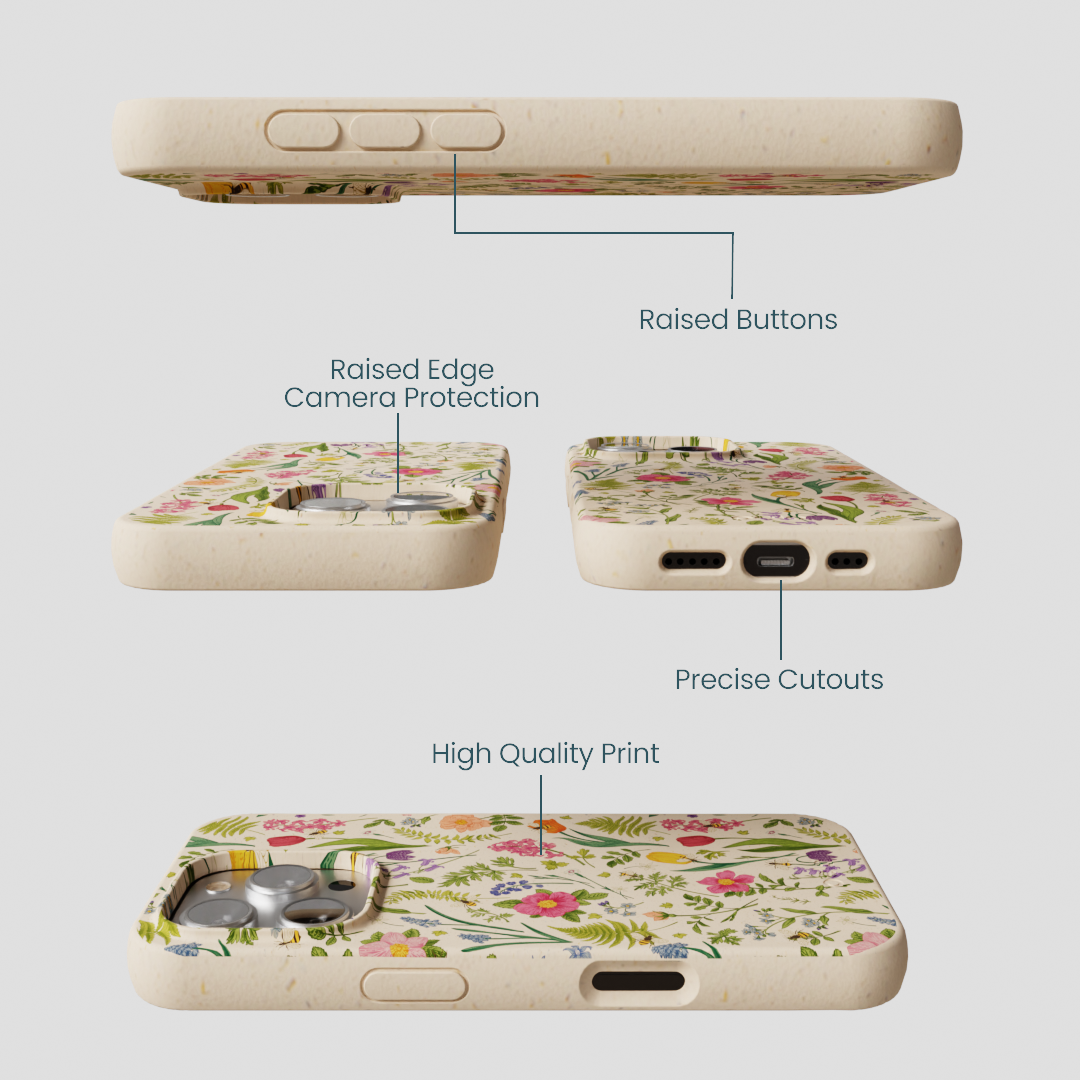 Seashell Bee Meadow iPhone 16 Pro Case