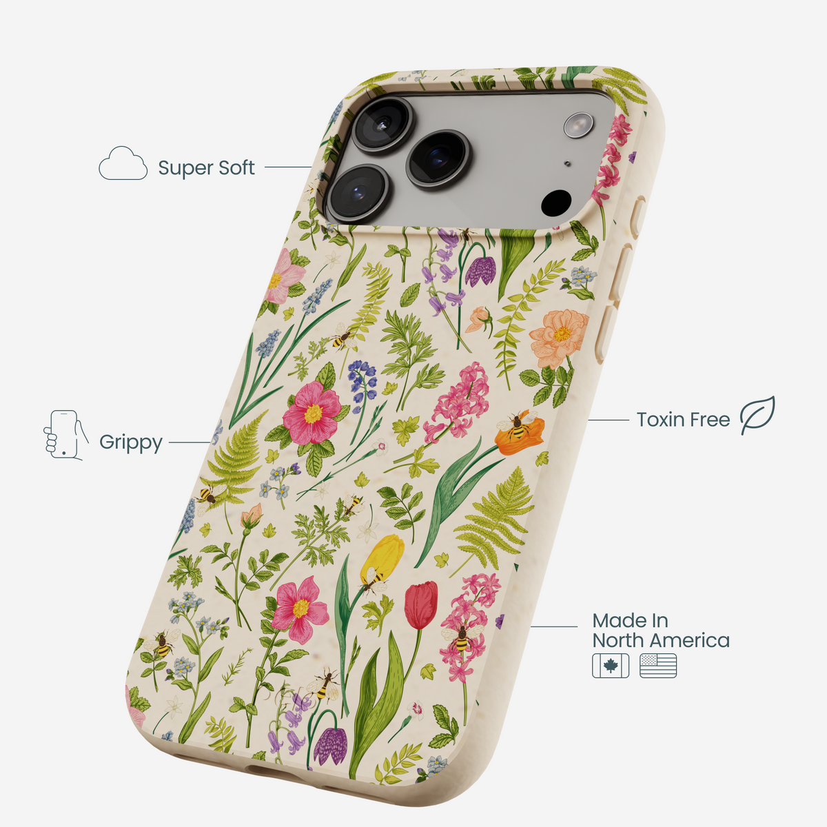 Seashell Bee Meadow iPhone 17 Pro Max Case