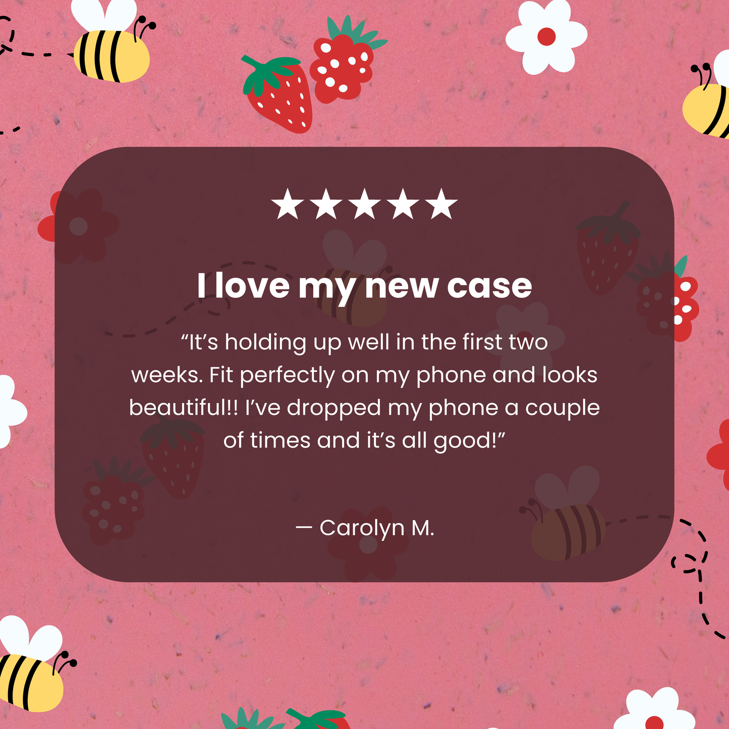 Bubblegum Pink Bees n Berries Google Pixel 10a Case