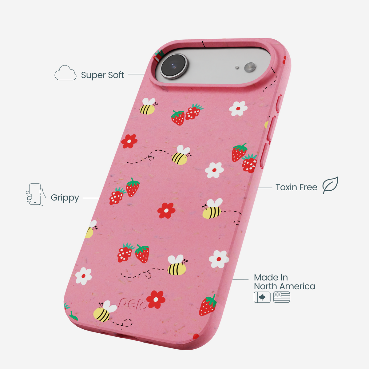 Bubblegum Pink Bees n Berries iPhone Air Case