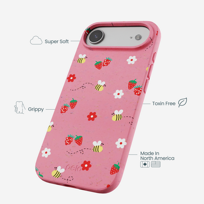 Bubblegum Pink Bees n Berries iPhone Air Case
