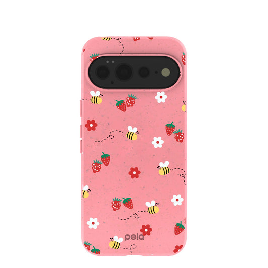 Bubblegum Pink Bees n Berries Google Pixel 11 Pro XL Case