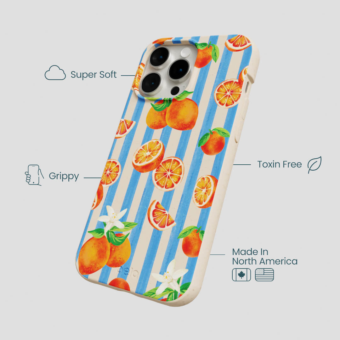 Seashell Blood Orange Stripes iPhone 15 Pro Max Case