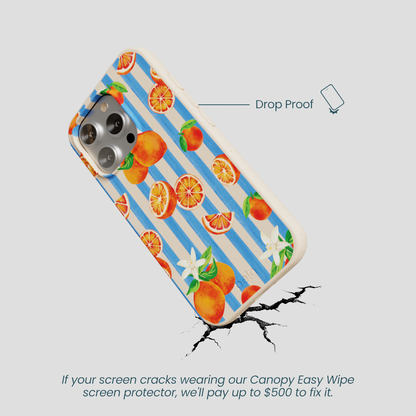 Seashell Blood Orange Stripes iPhone 16 Pro Case