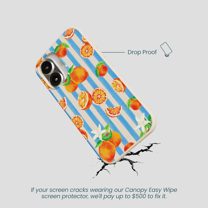 Seashell Blood Orange Stripes iPhone 16 Case
