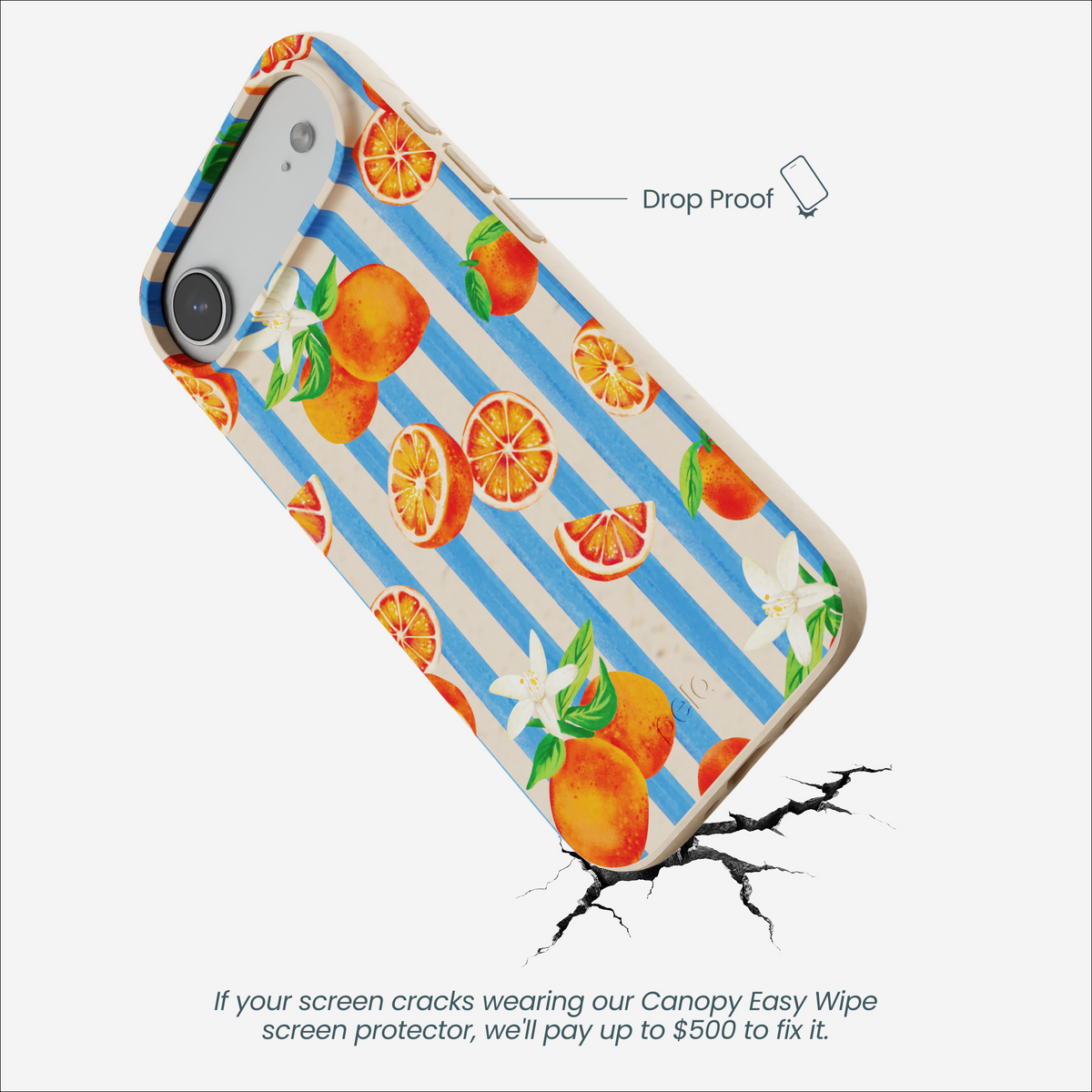 Seashell Blood Orange Stripes iPhone Air Case