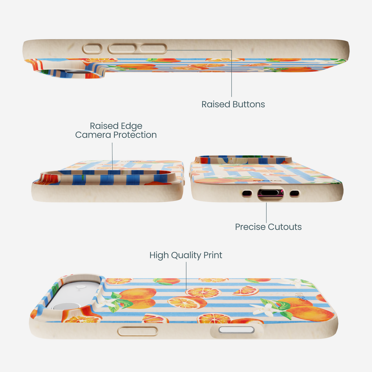 Seashell Blood Orange Stripes iPhone Air Case