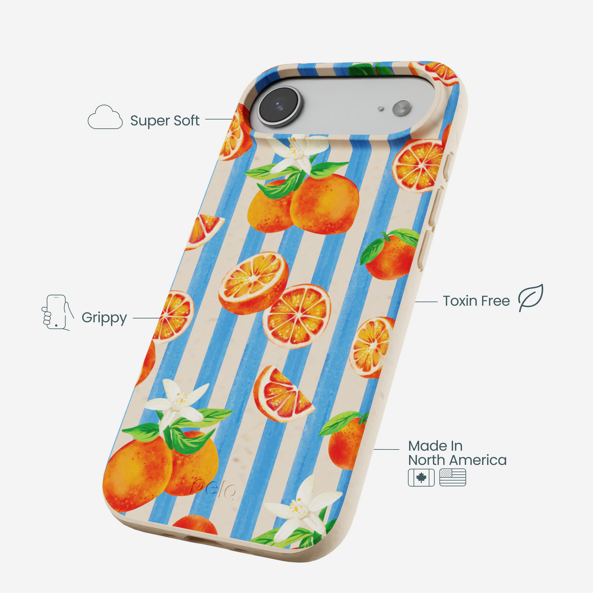 Seashell Blood Orange Stripes iPhone Air Case