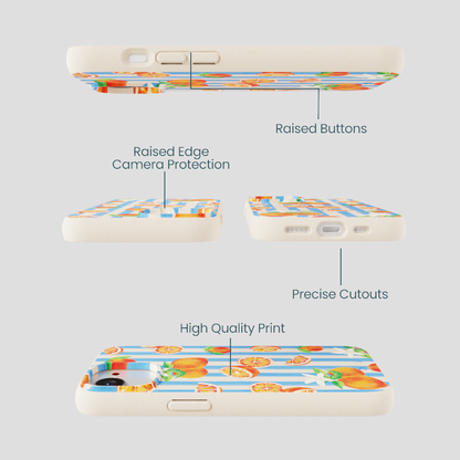 Seashell Blood Orange Stripes iPhone 16e/17e Case