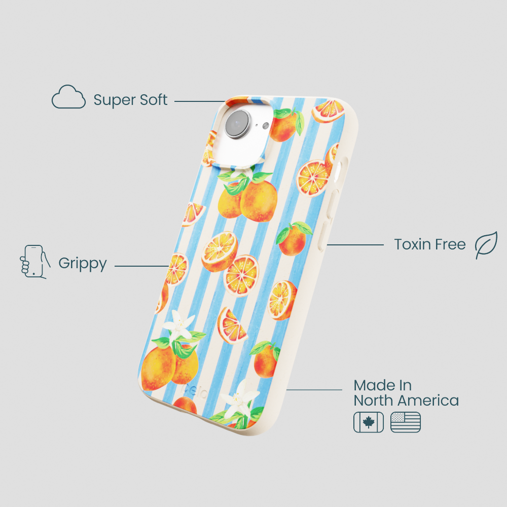 Seashell Blood Orange Stripes iPhone 16e/17e Case
