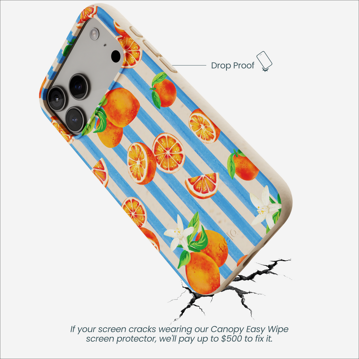 Seashell Blood Orange Stripes iPhone 17 Pro Max Case