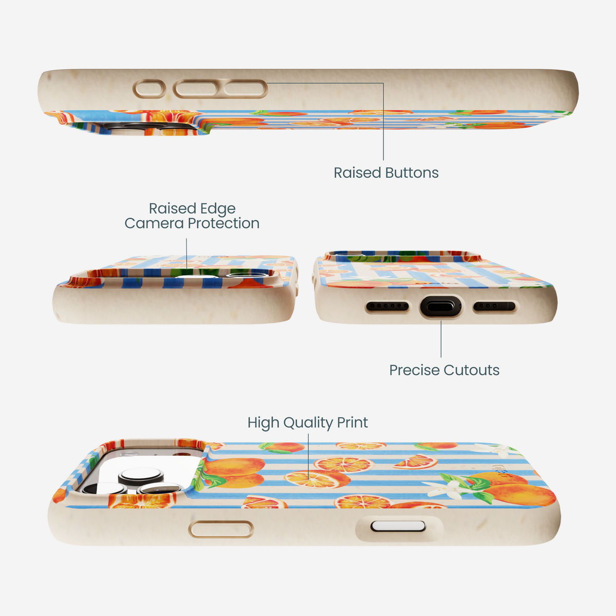 Seashell Blood Orange Stripes iPhone 17 Pro Max Case