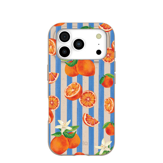 Seashell Blood Orange Stripes iPhone 17 Pro Case