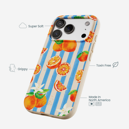 Seashell Blood Orange Stripes iPhone 17 Pro Case
