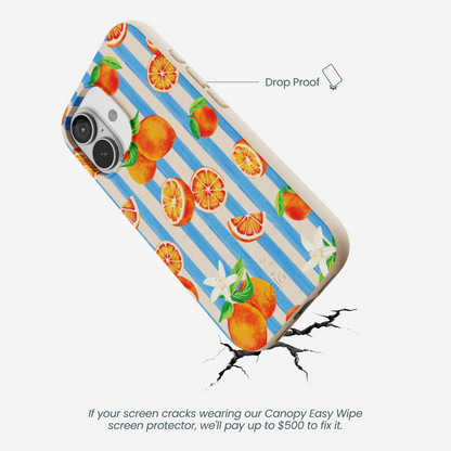 Seashell Blood Orange Stripes iPhone 17 Case