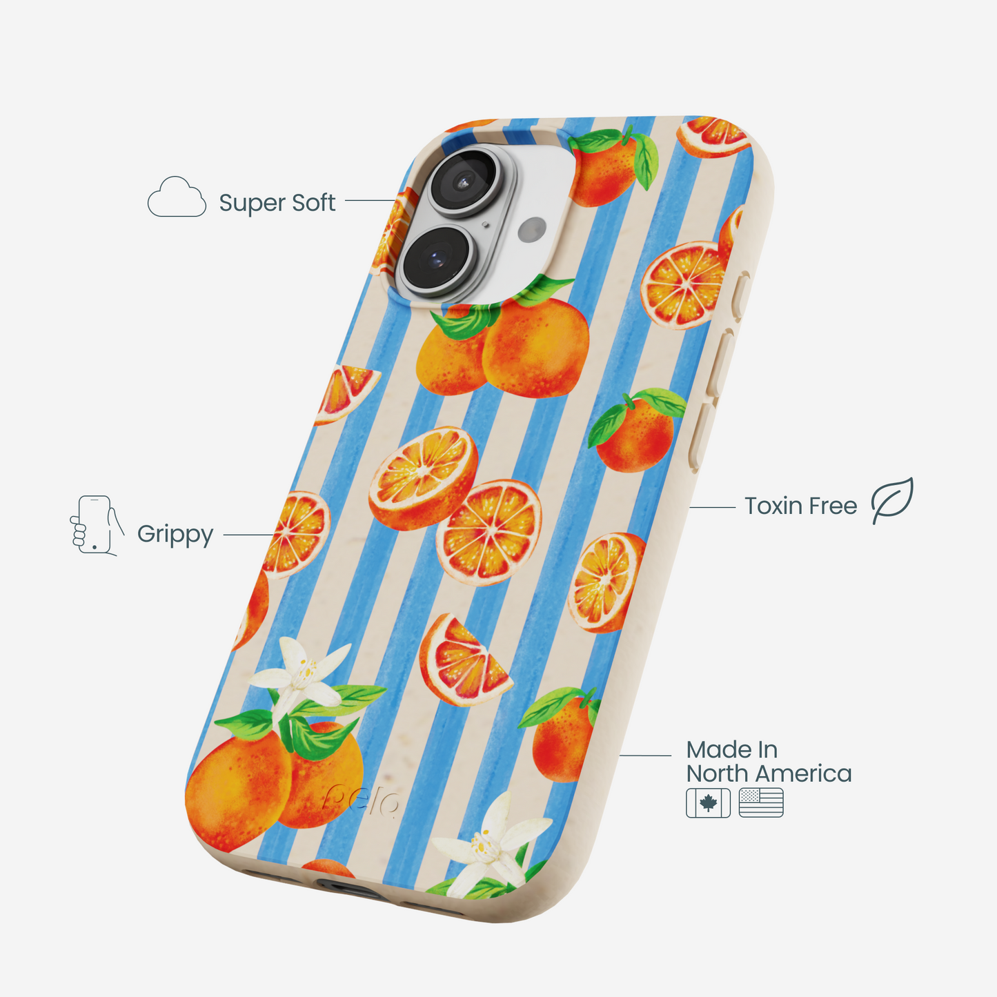 Seashell Blood Orange Stripes iPhone 17 Case