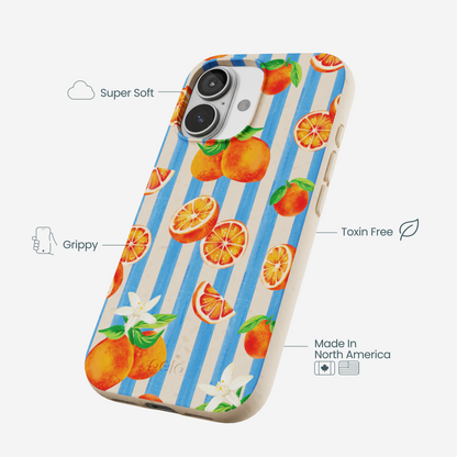 Seashell Blood Orange Stripes iPhone 17 Case