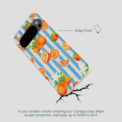 Seashell Blood Orange Stripes Google Pixel 10/10 Pro Case