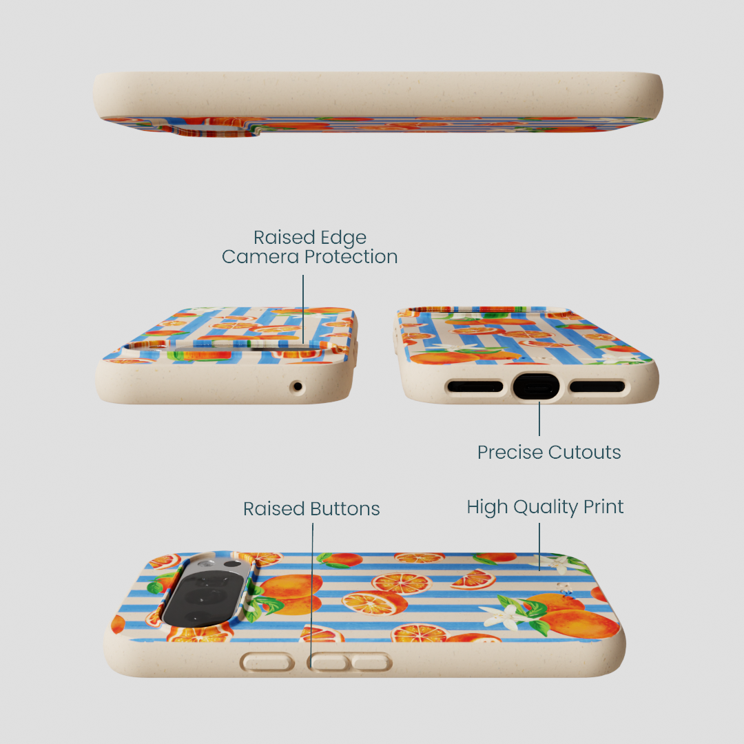 Seashell Blood Orange Stripes Google Pixel 10/10 Pro Case