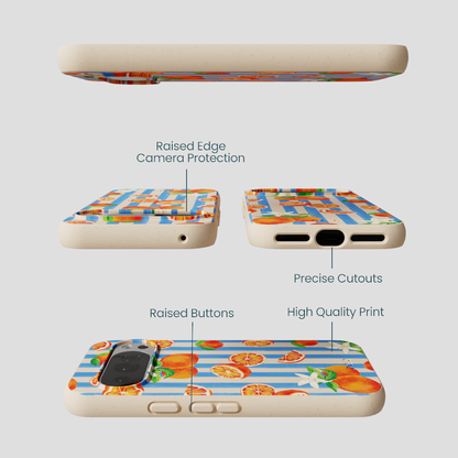 Seashell Blood Orange Stripes Google Pixel 10/10 Pro Case