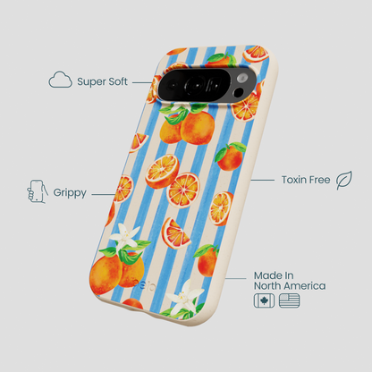 Seashell Blood Orange Stripes Google Pixel 10/10 Pro Case