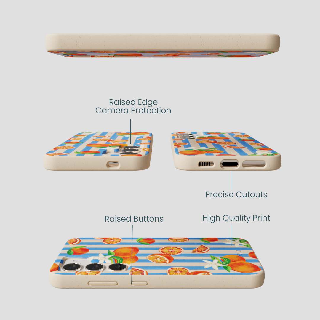 Seashell Blood Orange Stripes Samsung Galaxy S24 Case