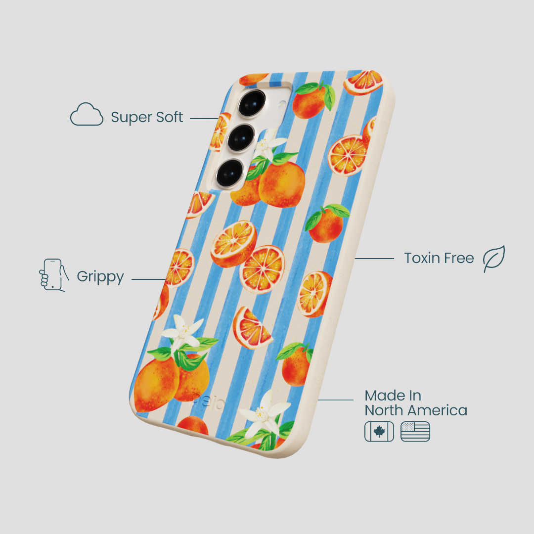 Seashell Blood Orange Stripes Samsung Galaxy S24 Case