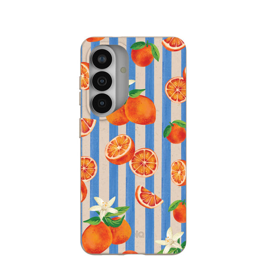Seashell Blood Orange Stripes Samsung Galaxy S26 Case