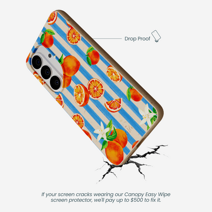 Seashell Blood Orange Stripes Samsung Galaxy S26 Case
