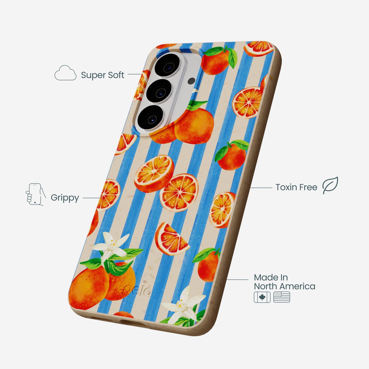 Seashell Blood Orange Stripes Samsung Galaxy S26 Case