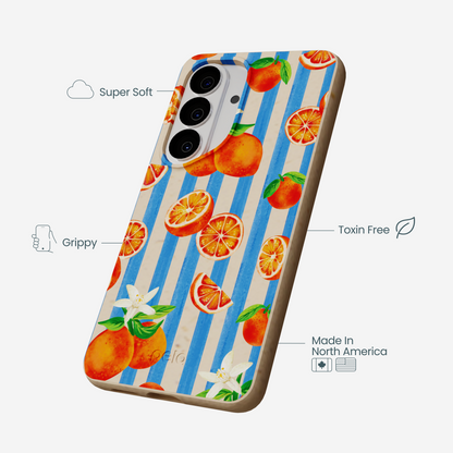 Seashell Blood Orange Stripes Samsung Galaxy S26 Case